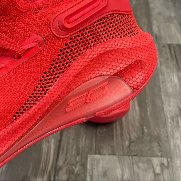 Under Armour Curry 6 Red Basketball Shoes Size 16 New - Picture 7 of 14